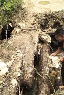 Polsek Demta Hadir untuk Warga : Jembatan Putus di KM 09 Ditangani Bersama Masyarakat