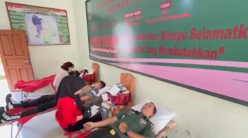 Wujud Kepedulian Terhadap Sesama, Kodim 1310/Bitung dan Koramil Jajaran Gelar Donor Darah Peringati HUT Persit Ke-80