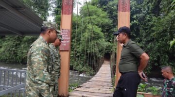 Dandim 1310/Btg Dampingi Danrem 131/Stg Tinjau dan Pastikan Sasaran Pembangunan Jembatan Siap Dibangun